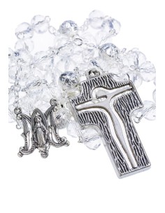 Crystal and Silver Paters design Rosary - transparent Crystal and Silver Paters design Rosary - transparent