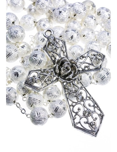 Satin Aluminium big  Rosary - Silver color