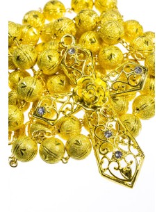 Satin Aluminium big Rosary - Gold plated Satin Aluminium big Rosary - Gold plated