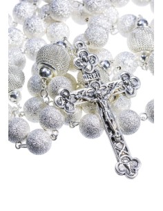 Satin and Shiny metal Rosary - Silver Satin and Shiny metal Rosary - Silver