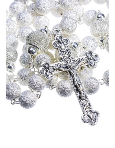 Satin and Shiny metal Rosary - Silver Satin and Shiny metal Rosary - Silver