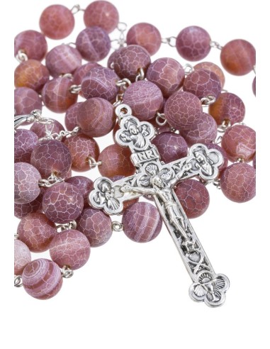 Satin Translucent Variegate Agate Rosary - Giade 10 Satin Translucent Variegate Agate Rosary - Giade 10