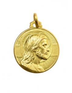 Gold Plated Head of Christ Medal