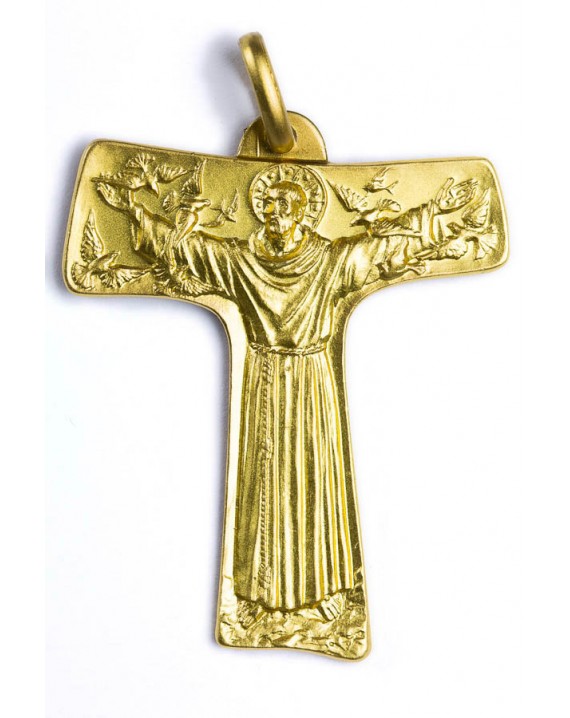 St. Francis from Assisi Tau gold plated