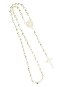 The Shape - wooden Rosary - White