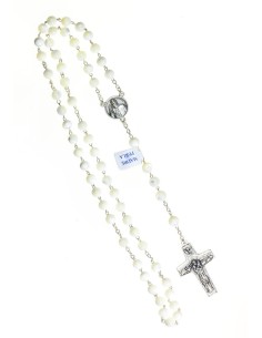 Pope Francis Mother of pearl Rosary with Papal Crucifix Pope Francis Mother of pearl Rosary with Papal Crucifix