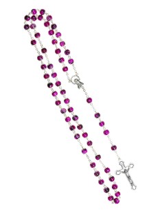 Glass fuchsia variegated beads Rosary Glass fuchsia variegated beads Rosary