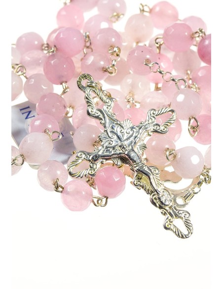 Pink Quartz Silver Rosary Pink Quartz Silver Rosary
