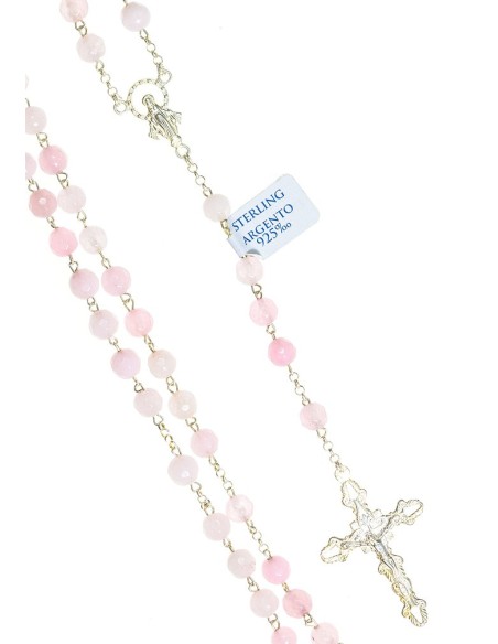 Pink Quartz Silver Rosary Pink Quartz Silver Rosary