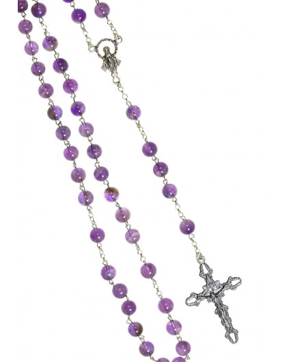 Violet amethyst Silver Rosary