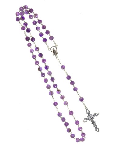 Violet amethyst Silver Rosary