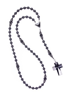 Total Black matte Onyx, Faceted Glossy Onyx, strass rings, Swarovski Crucifix Total Black matte Onyx, Faceted Glossy Onyx, strass rings, Swarovski Crucifix