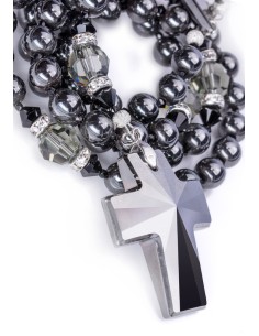 Swarovski Jet Black beads and Crucifix, Hematite and Black Crystals. Swarovski Jet Black beads and Crucifix, Hematite and Black Crystals.