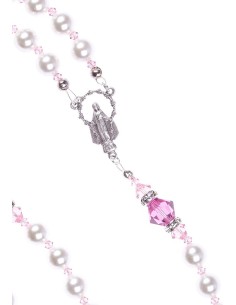 Freshwater Pearls, Pink Swarovski Crystals, Strass rings. Sterling Silver. Freshwater Pearls, Pink Swarovski Crystals, Strass rings. Sterling Silver.