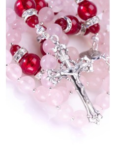 Deep Scarlet Red an Pink Rosary Deep Scarlet Red an Pink Rosary