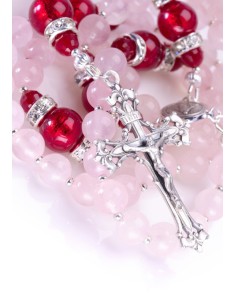 Deep Scarlet Red an Pink Rosary