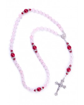 Deep Scarlet Red an Pink Rosary