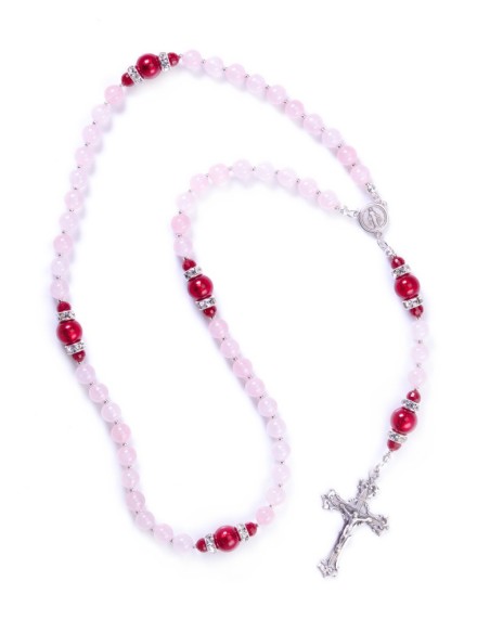 Deep Scarlet Red an Pink Rosary Deep Scarlet Red an Pink Rosary