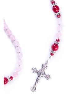 Deep Scarlet Red an Pink Rosary