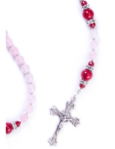 Deep Scarlet Red an Pink Rosary Deep Scarlet Red an Pink Rosary