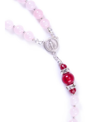 Deep Scarlet Red an Pink Rosary