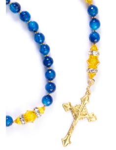 Sunflower and Capri Blue Rosary