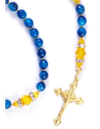 Sunflower and Capri Blue Rosary