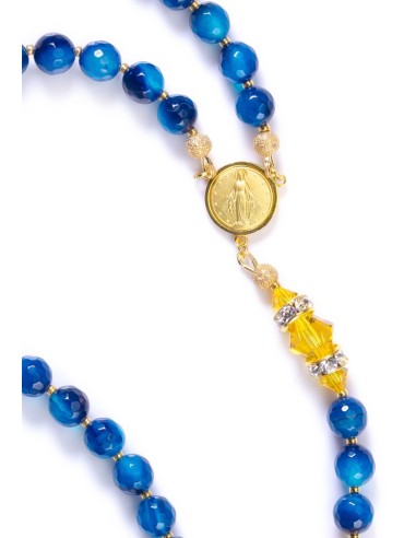 Sunflower and Capri Blue Rosary