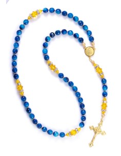 Sunflower and Capri Blue Rosary