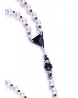 Swarovski Black and Pure White Rosary
