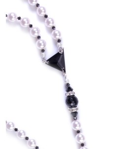 Swarovski Black and Pure White Rosary Swarovski Black and Pure White Rosary