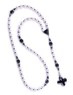 Swarovski Black and Pure White Rosary Swarovski Black and Pure White Rosary