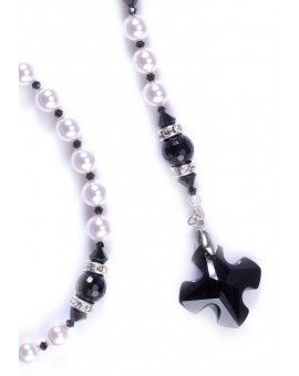 Swarovski Black and Pure White Rosary