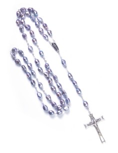 Gray Cultured Pearls Rosary - Sterling Silver Gray Cultured Pearls Rosary - Sterling Silver