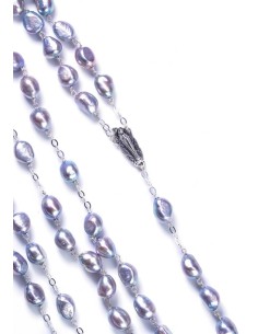 Gray Cultured Pearls Rosary - Sterling Silver Gray Cultured Pearls Rosary - Sterling Silver