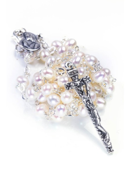Gray Cultured Pearls Rosary - Sterling Silver Gray Cultured Pearls Rosary - Sterling Silver