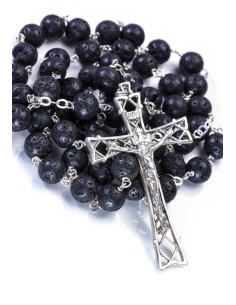 Gray Cultured Pearls Rosary - Sterling Silver Gray Cultured Pearls Rosary - Sterling Silver