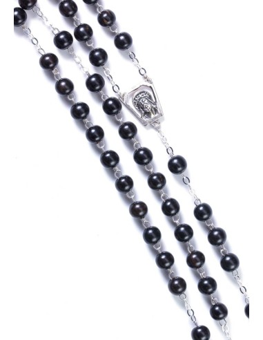 Gray Cultured Pearls Rosary - Sterling Silver