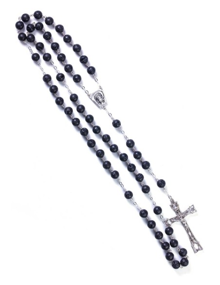 Lava Black Rosary - Sterling Silver Lava Black Rosary - Sterling Silver