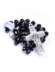 Pope Francis Black Crystal Rosary Pope Francis Black Crystal Rosary