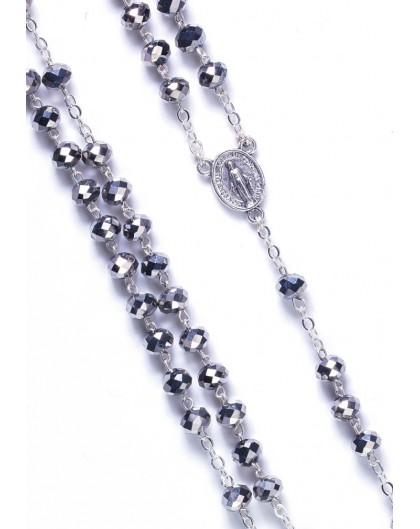 Faceted Silver Crystal Necklace