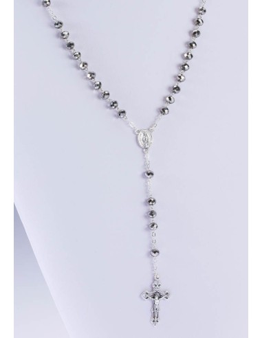 Faceted Silver Crystal Necklace