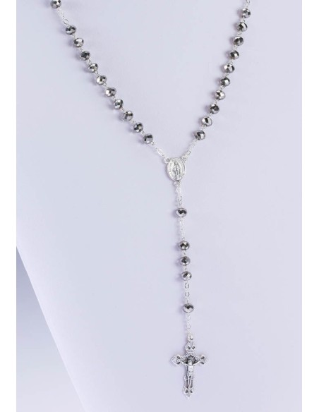 Faceted Silver Crystal Necklace