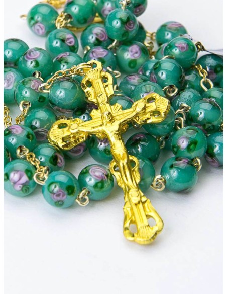 Blue Murano Glass Rosary 6mm Gold Plated Blue Murano Glass Rosary 6mm Gold Plated