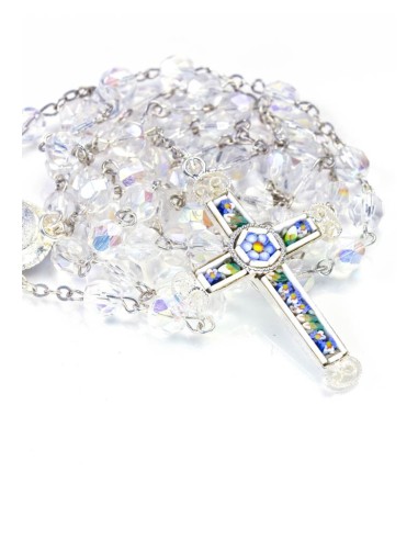 White Rhinestone Rosary Crucifix / Large BLUE Crucifix Pendant / 2 GREEN  Crucifix Cross / Silver Rosary Parts DIY Rosary Making Supplies 