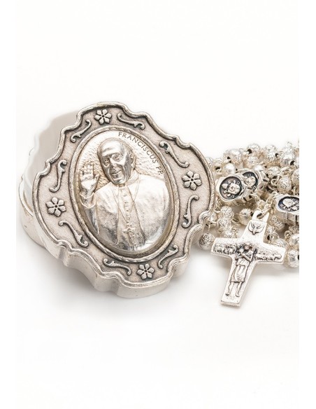 Pope Francis Rosary with Rosary Box - Silver Pope Francis Rosary with Rosary Box - Silver