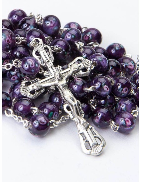 Violet Murano Glass Rosary