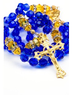 Majestic Blue and Sunflower Swarovski Crystals Rosary Majestic Blue and Sunflower Swarovski Crystals Rosary