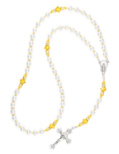 Sunflower and Swarovski Pearls Rosary Sunflower and Swarovski Pearls Rosary