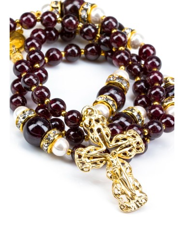 Deep Dark Granate Red Rosary